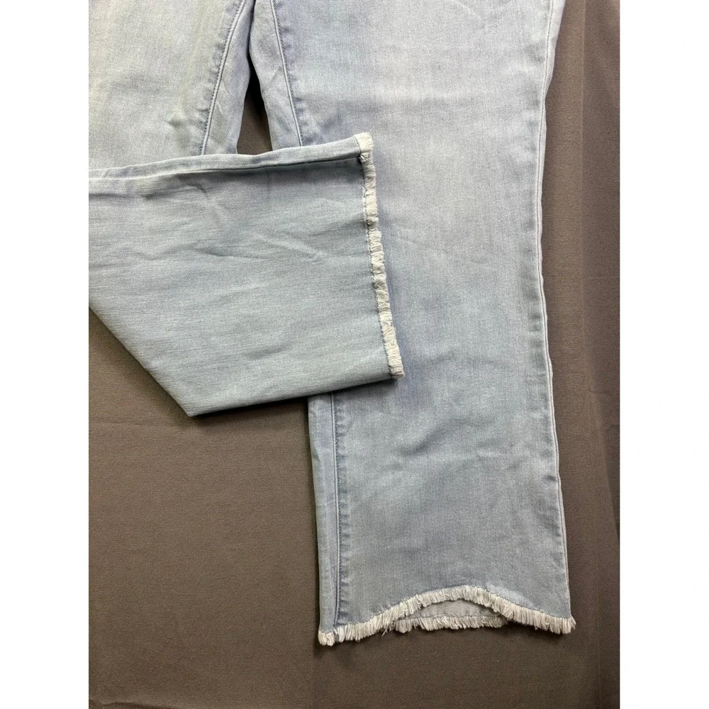 Peace Love World Light Wash Repreve Raw Hem Straight Leg‎ Jeans Womens 16 Blue